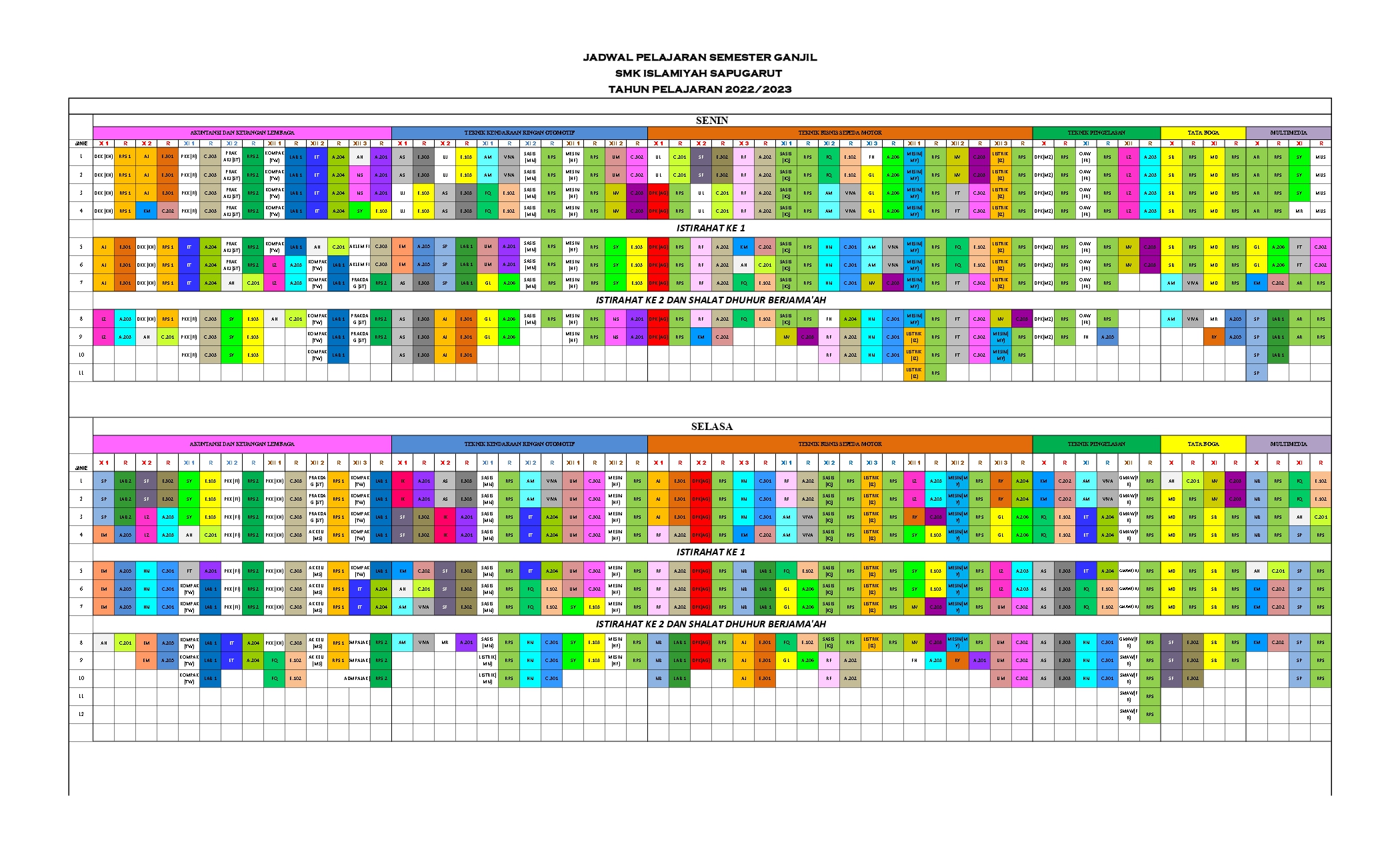 JADWAL PELAJARAN 2022_2023